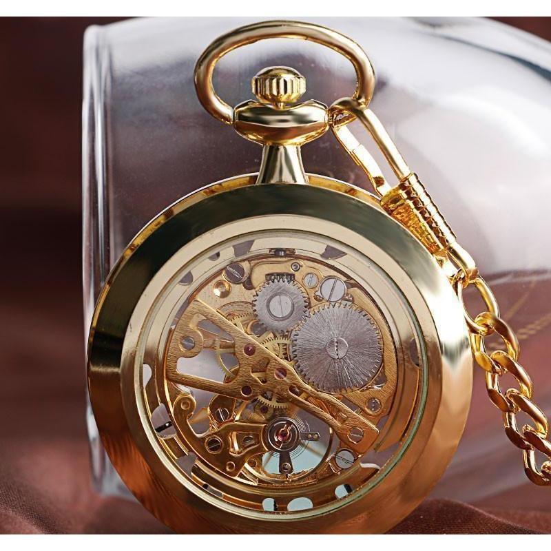 Skeleton Mechanical Hand Wind Pocket Watch