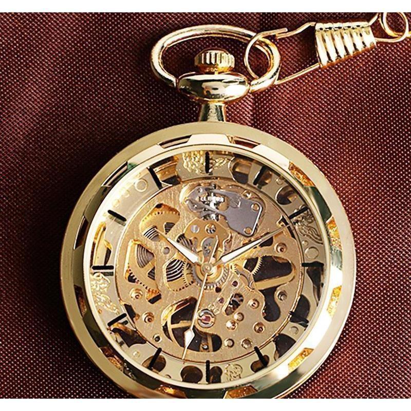 Skeleton Mechanical Hand Wind Pocket Watch