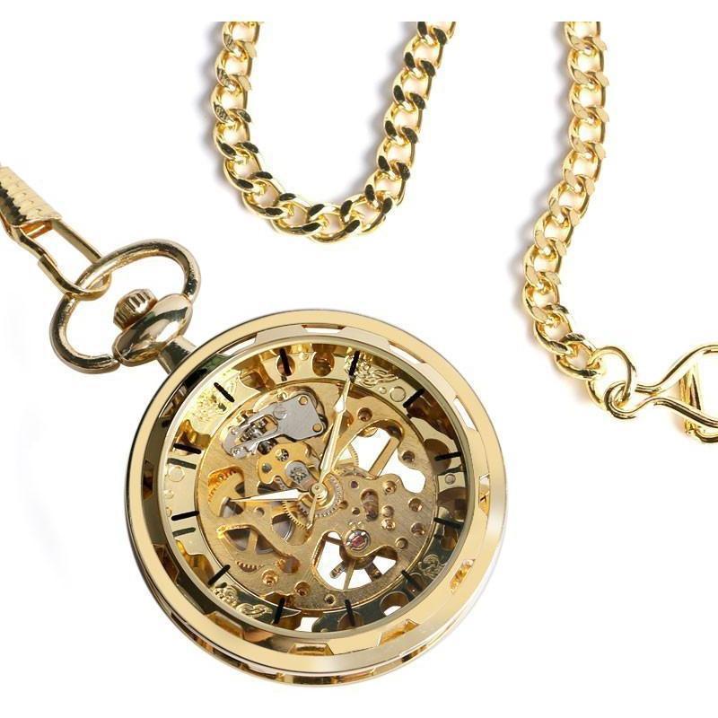 Skeleton Mechanical Hand Wind Pocket Watch