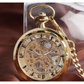 Skeleton Mechanical Hand Wind Pocket Watch