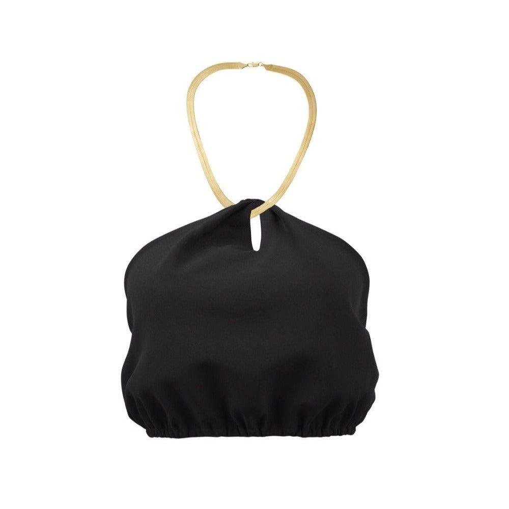 Sky Line Chain Detail Black Top