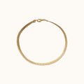 Gold Flat Herringbone Snake Chain Bracelet