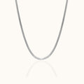 Silver Flat Herringbone Snake Chain Necklace