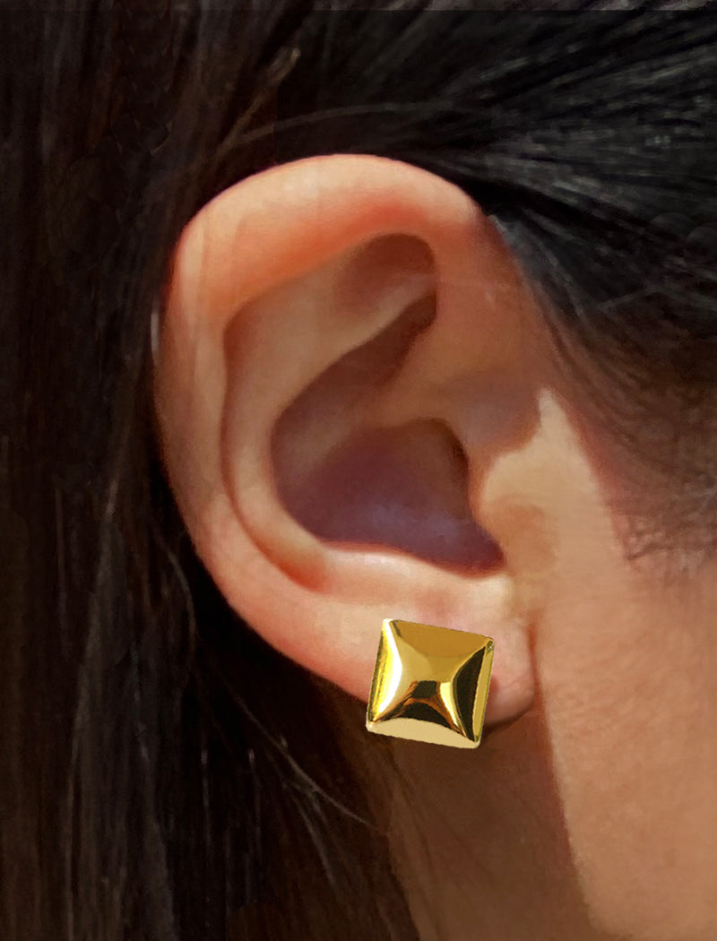 SQUARE Earring Studs | 18K Gold Over Sterling Silver