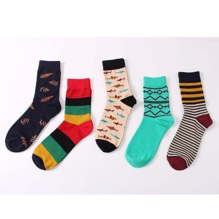 Stripe Star & Argyle Collection Dress Socks - 11 Colors & Styles