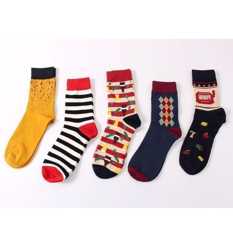 Stripe Star & Argyle Collection Dress Socks - 11 Colors & Styles