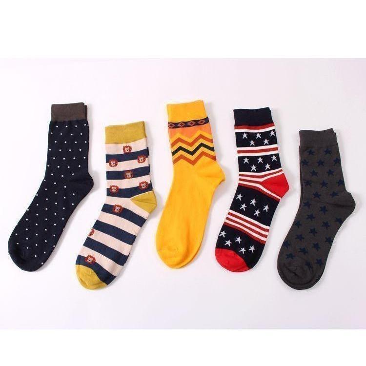 Stripe Star & Argyle Collection Dress Socks - 11 Colors & Styles