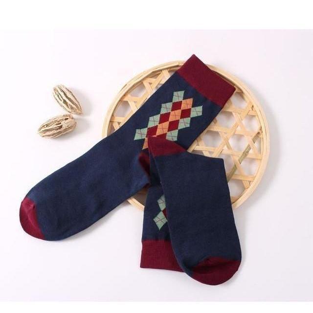 Stripe Star & Argyle Collection Dress Socks - 11 Colors & Styles