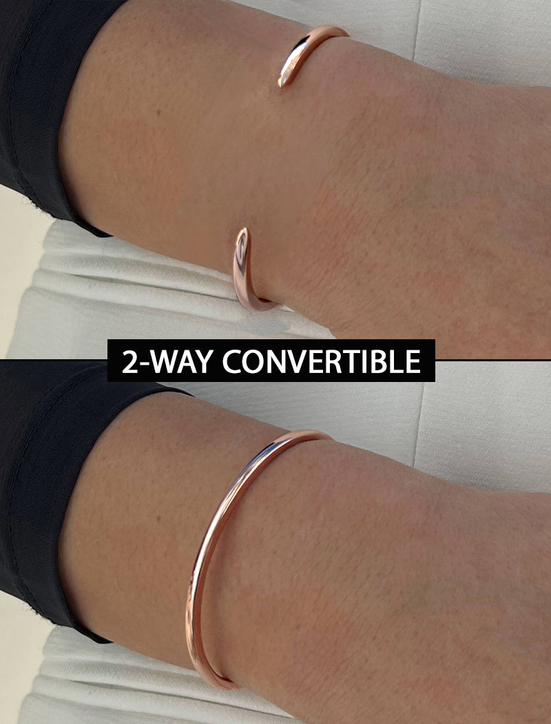 SUCCESS 2-Way Cuff Bracelet | 18K Rose Gold Over Sterling Silver