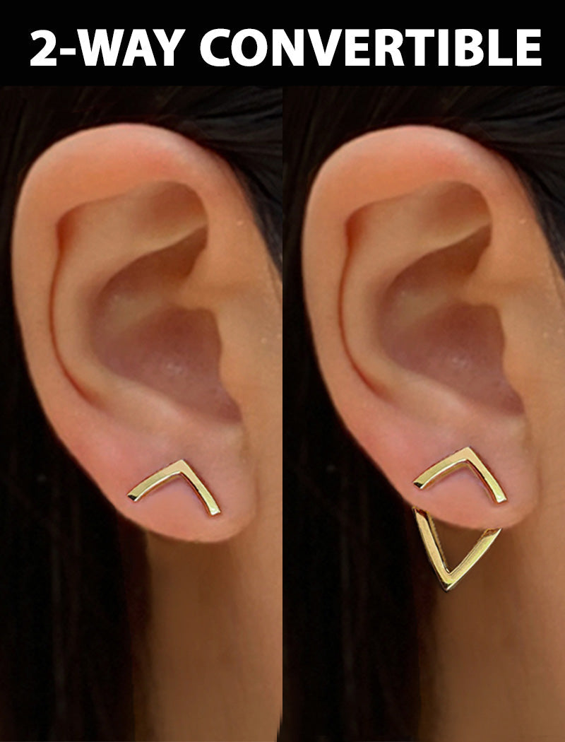 TRILL 2-Way Wishbone Stud Earrings | 925 Sterling Silver