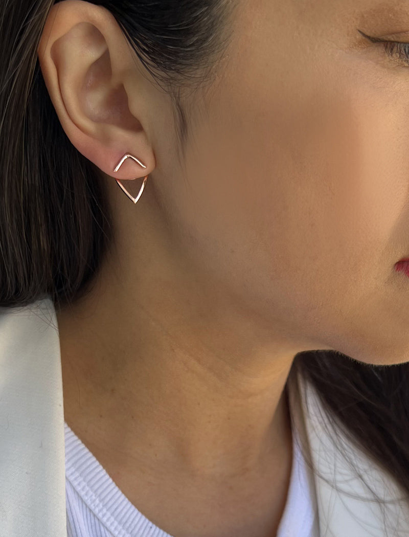 TRILL 2-Way Stud Earring Jackets | 18K Rose Gold Over Sterling Silver