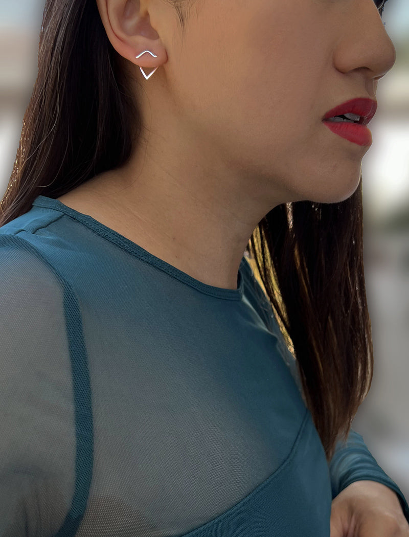 TRILL 2-Way Wishbone Stud Earrings | 925 Sterling Silver
