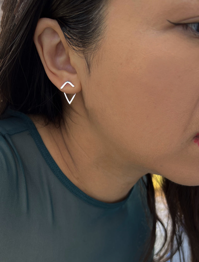 TRILL 2-Way Wishbone Stud Earrings | 925 Sterling Silver