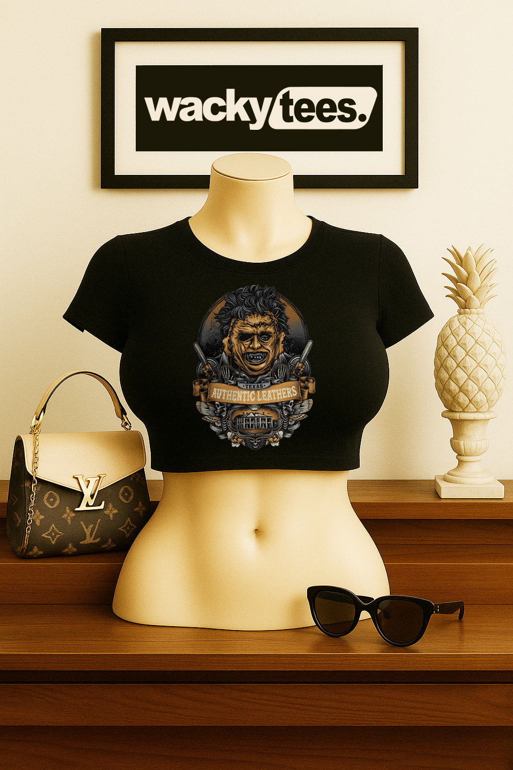 Texas Authentic Leathers Leatherface Horror Terror Halloween Graphic Tee Shirt