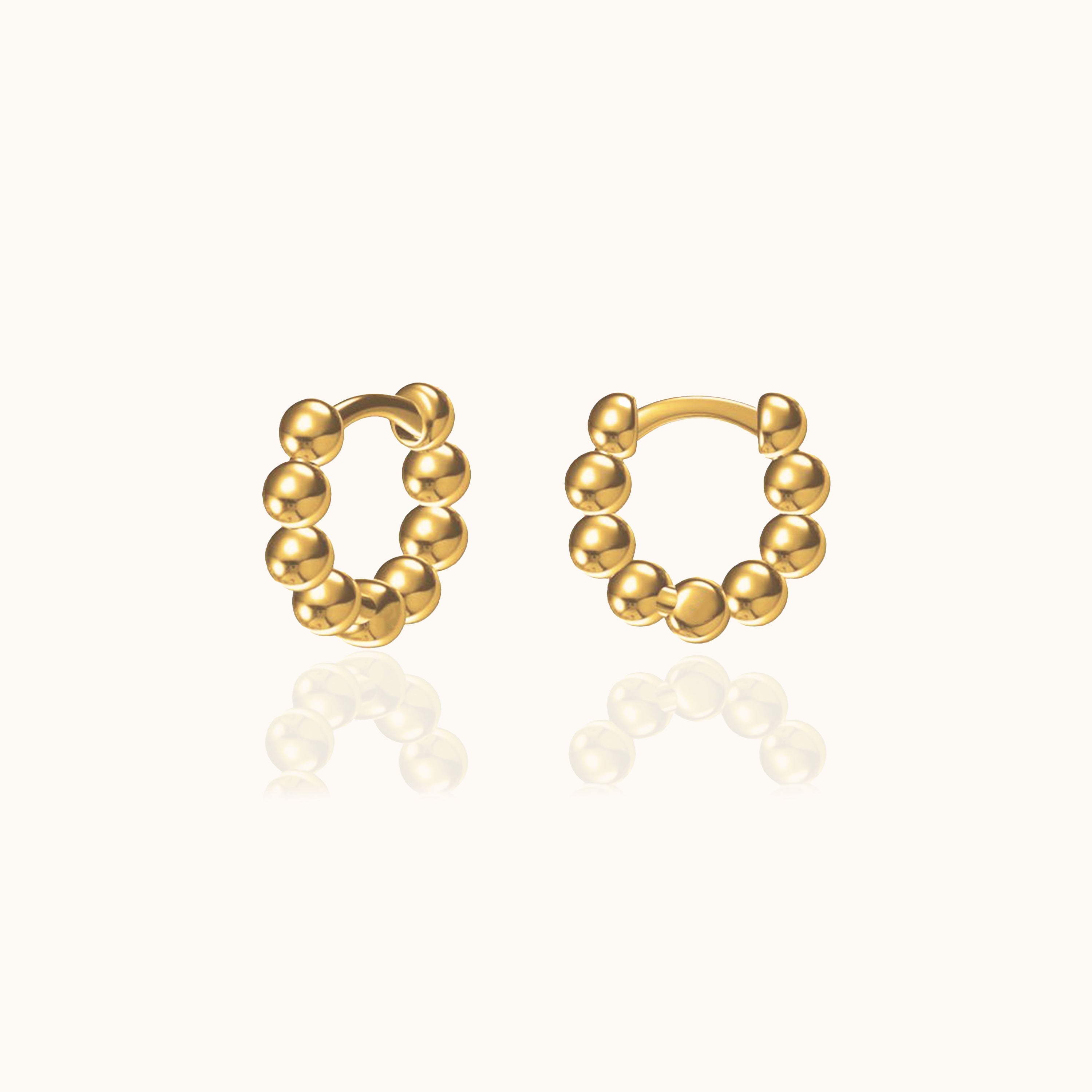 Thick Bead Hoop Earrings