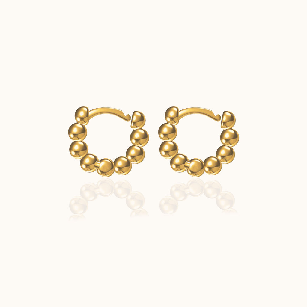 Thick Bead Hoop Earrings