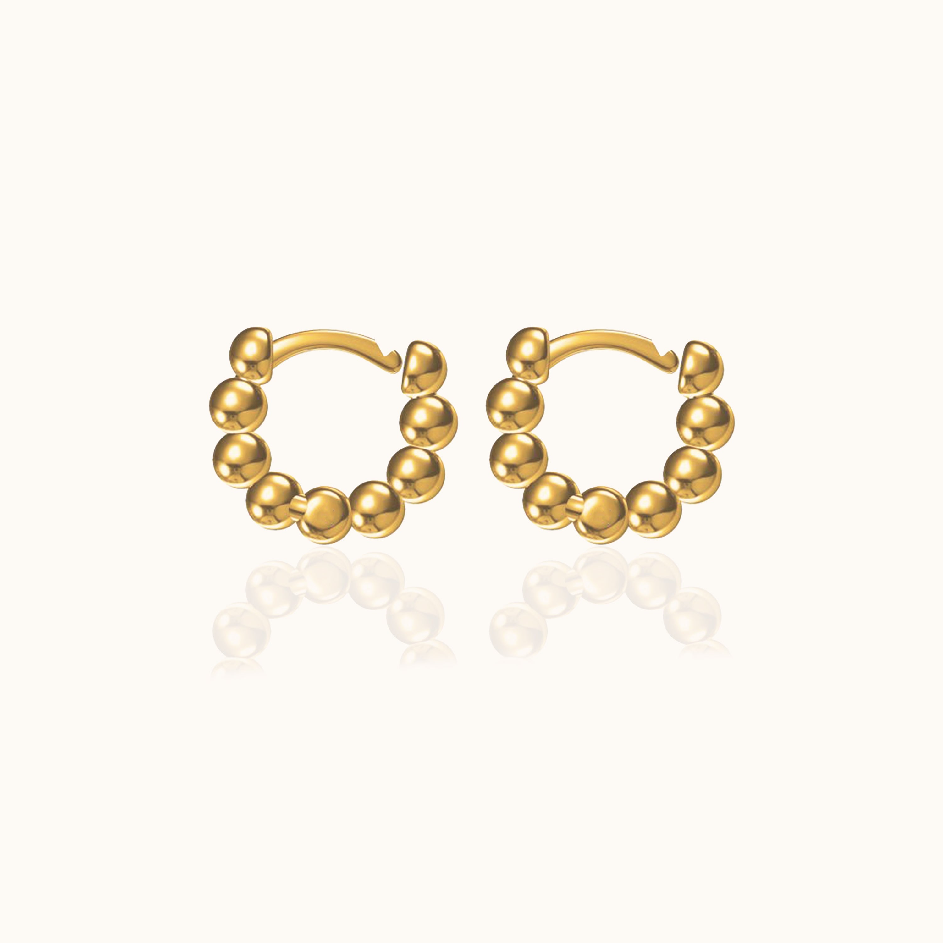 Thick Bead Hoop Earrings