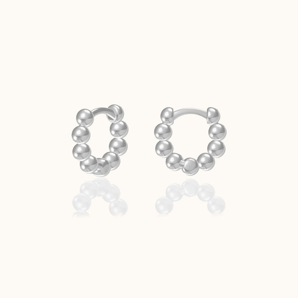 Thick Bead Hoop Earrings