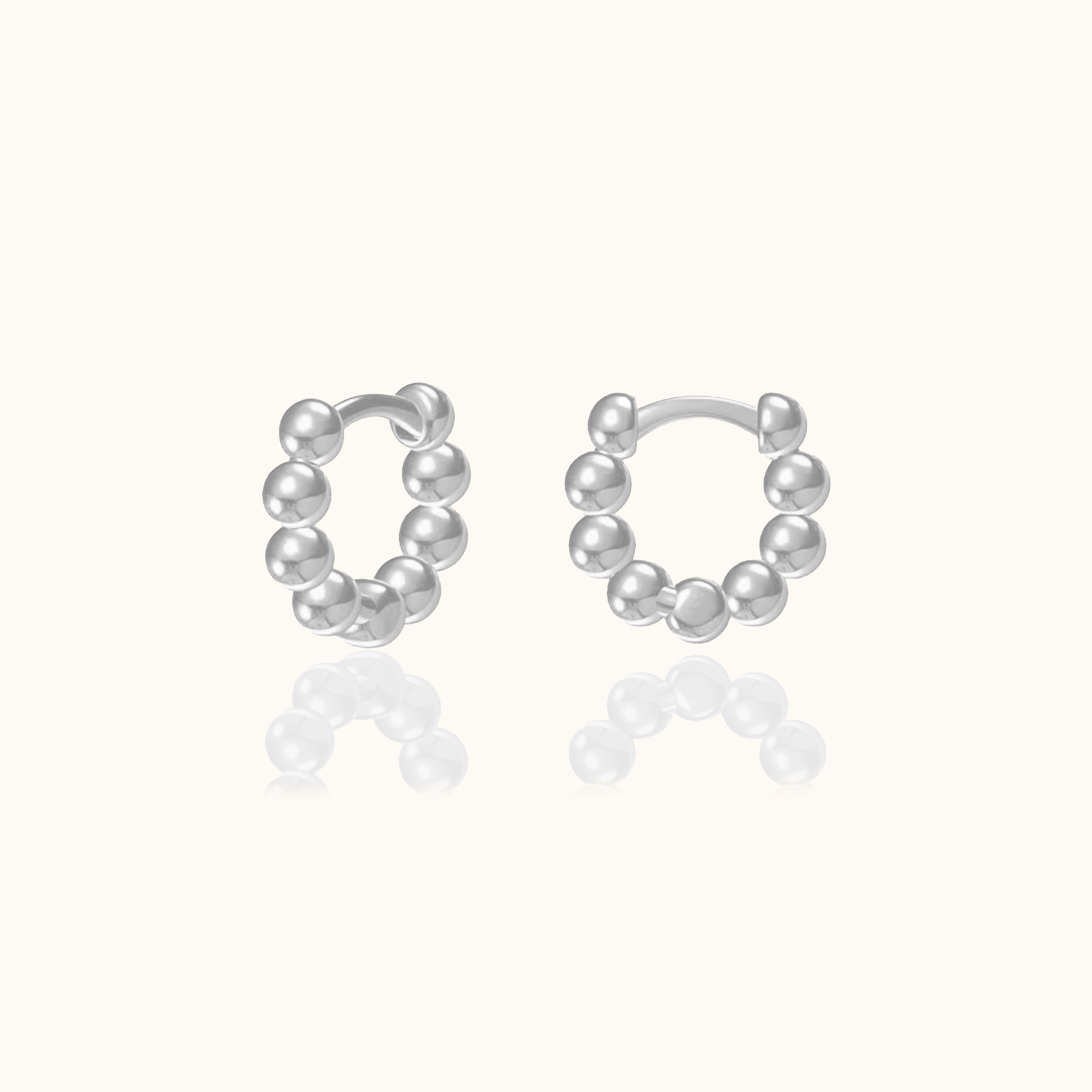 Thick Bead Hoop Earrings