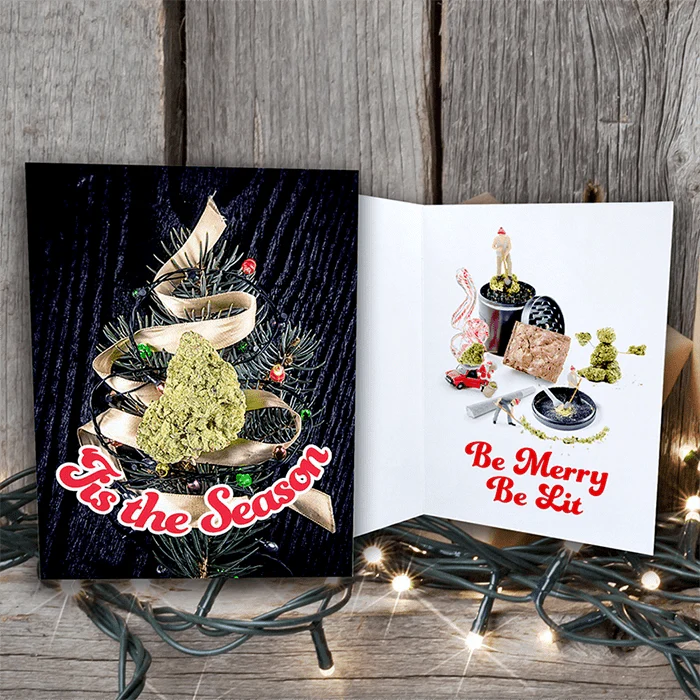Tis The Season, Be Merry Be Lit Holiday Greeting Cards (1, 10, 30, and 50pcs)