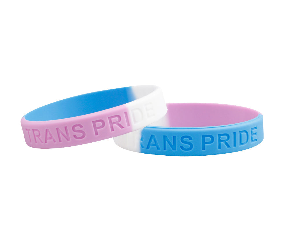 Transgender Flag Colored PRIDE Silicone Bracelet Wristbands