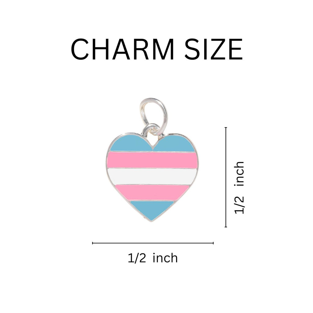 Transgender Heart Pride Charms