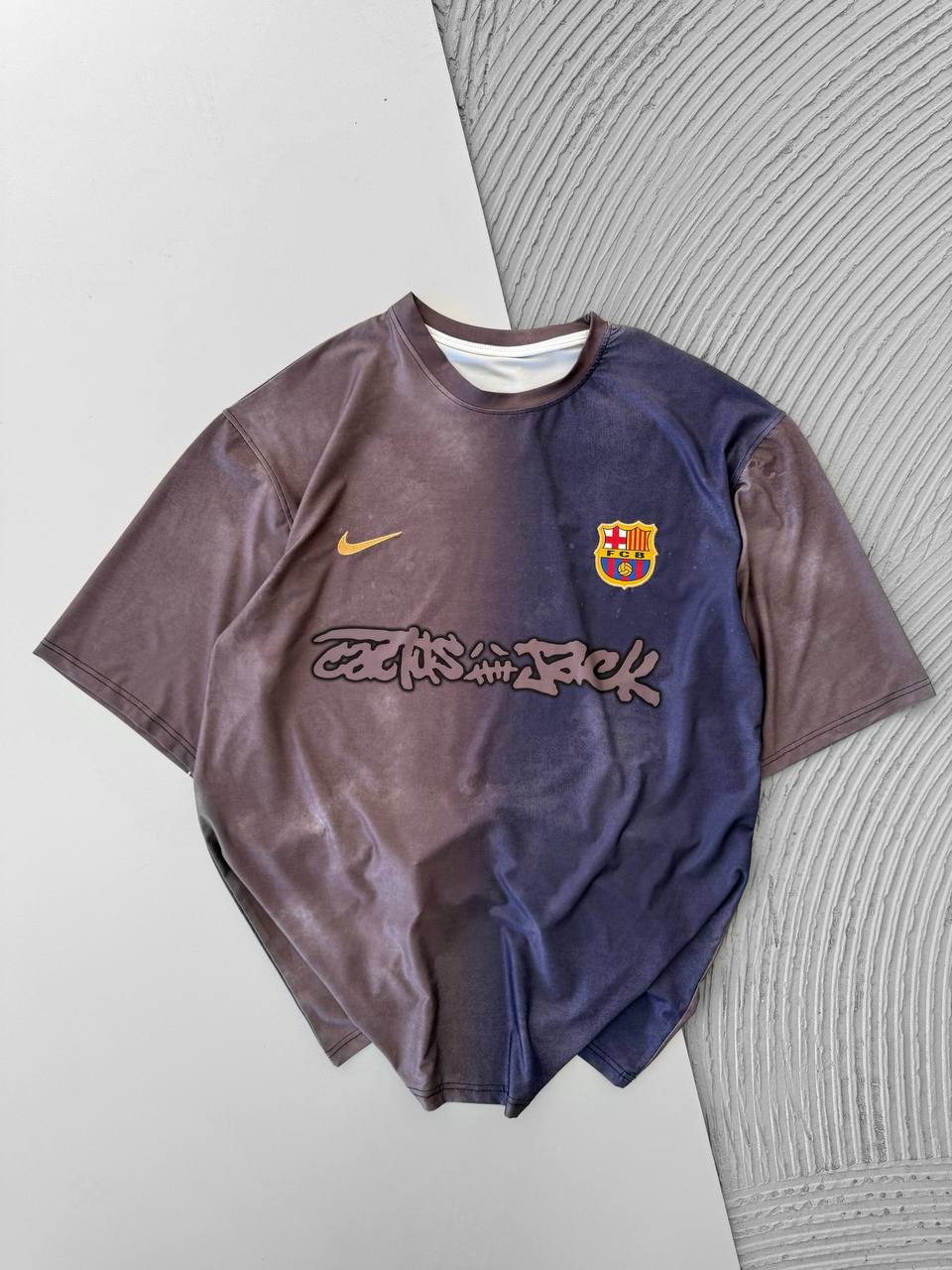 Travis Scott Cactus Jack FC Barcelona Distressed T-Shirt