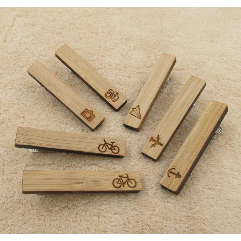 Trendy Icon Collection Wooden Tie Bars/Clips - 7 Styles