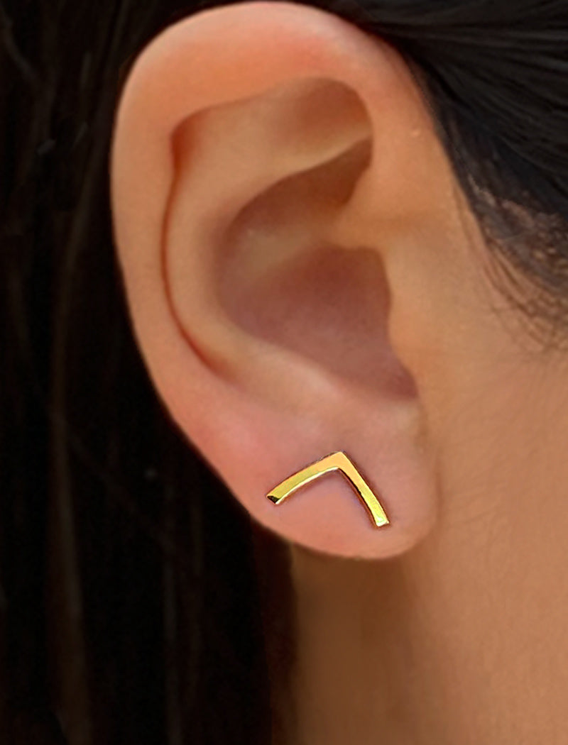 TRILL 2-Way Wishbone Stud Earrings | 18K Gold Over Sterling Silver