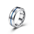 Tungsten Simple Men's Ring with Colored Ribbon Wear Resistant Ring