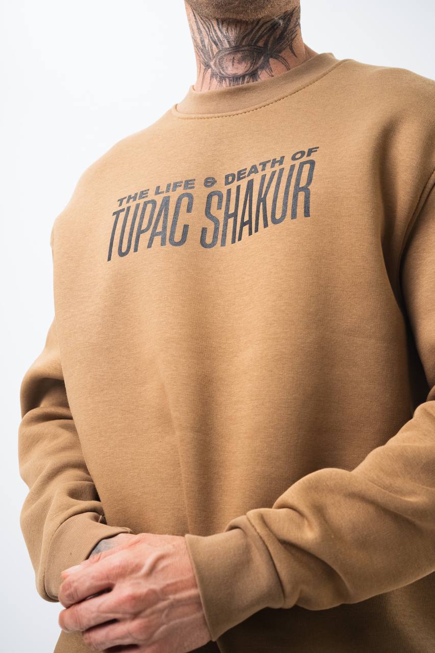 Tupac Shakur Oversized Sweatshirt: The Life & Death Graphic