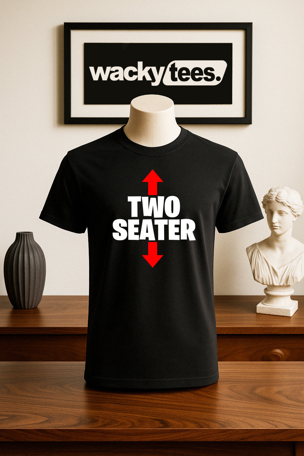 Two Seater Face and Bottom Seat Funny Adult Humor Graphic Tee Shirt