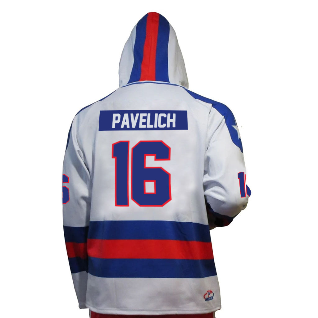 Mark Pavelich USA Hockey Miracle on Ice 1980 Official  White Hoodie
