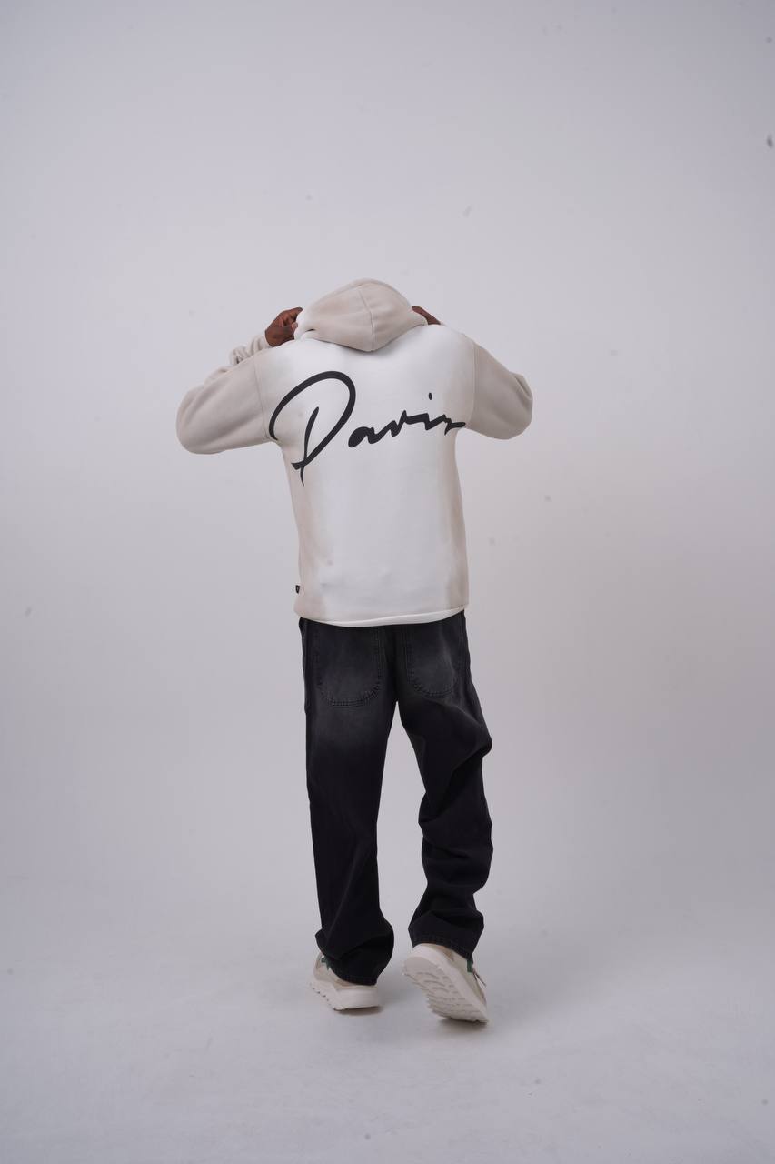 Unisex "Davis" Script Color Block Hoodie – Minimal Oversized Streetwear
