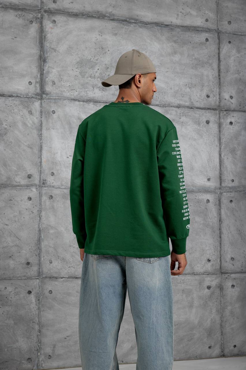 Unisex Text Sleeve Long-Sleeve T-Shirt – Urban Graphic Pullover