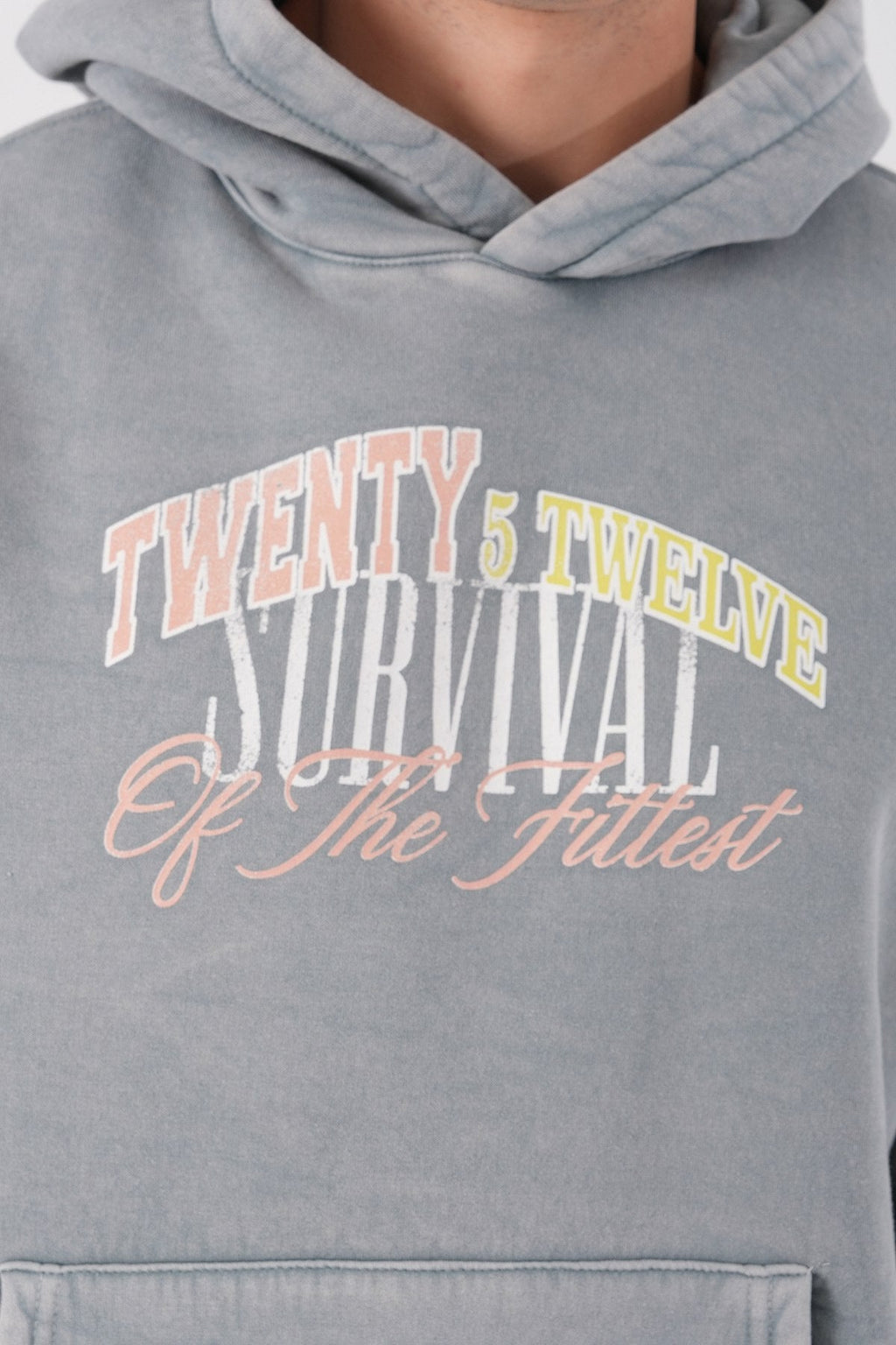 Unisex Washed Graphic Hoodie – "Survival of the Fittest" Print