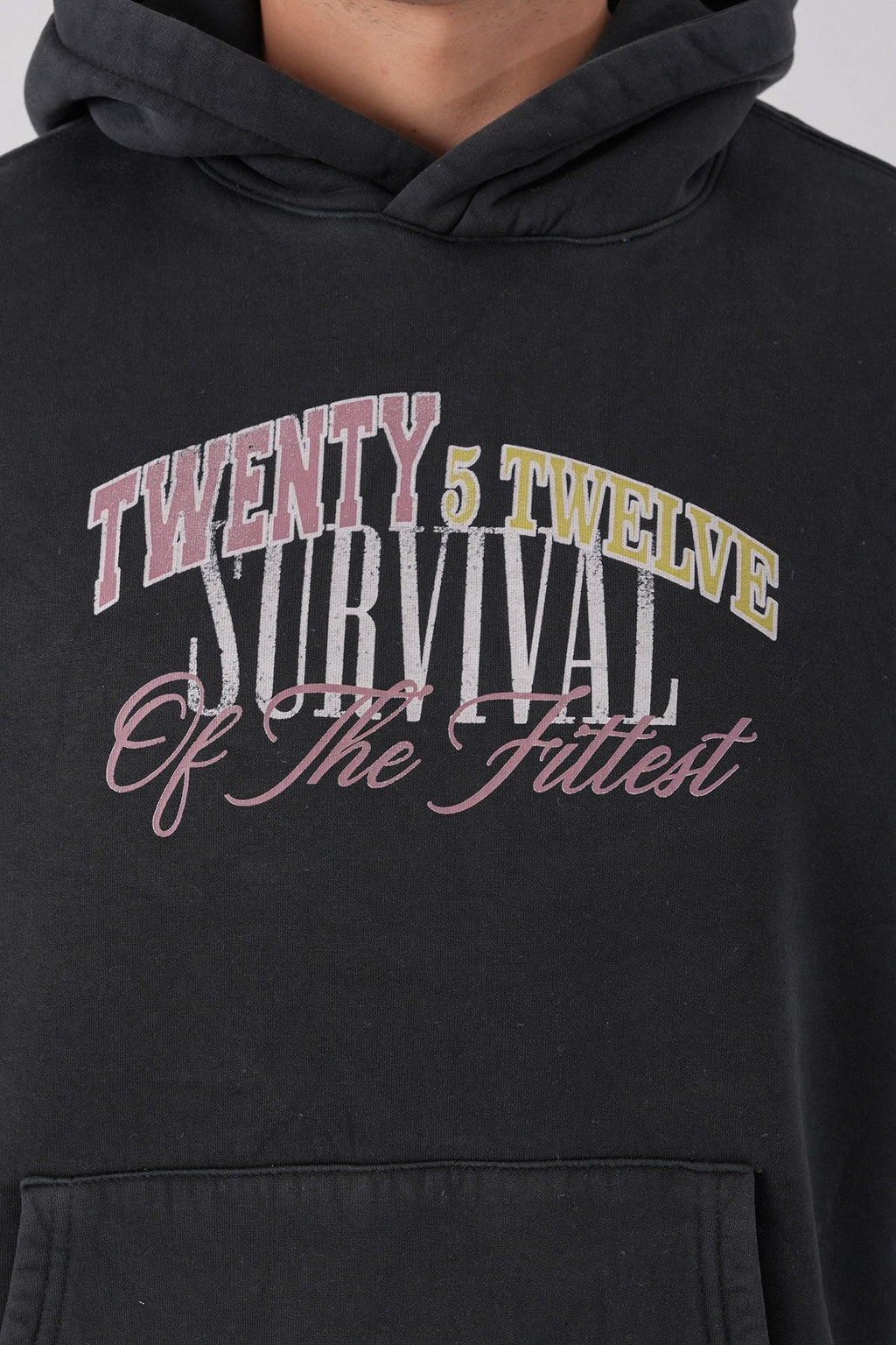 Unisex Washed Graphic Hoodie – "Survival of the Fittest" Print