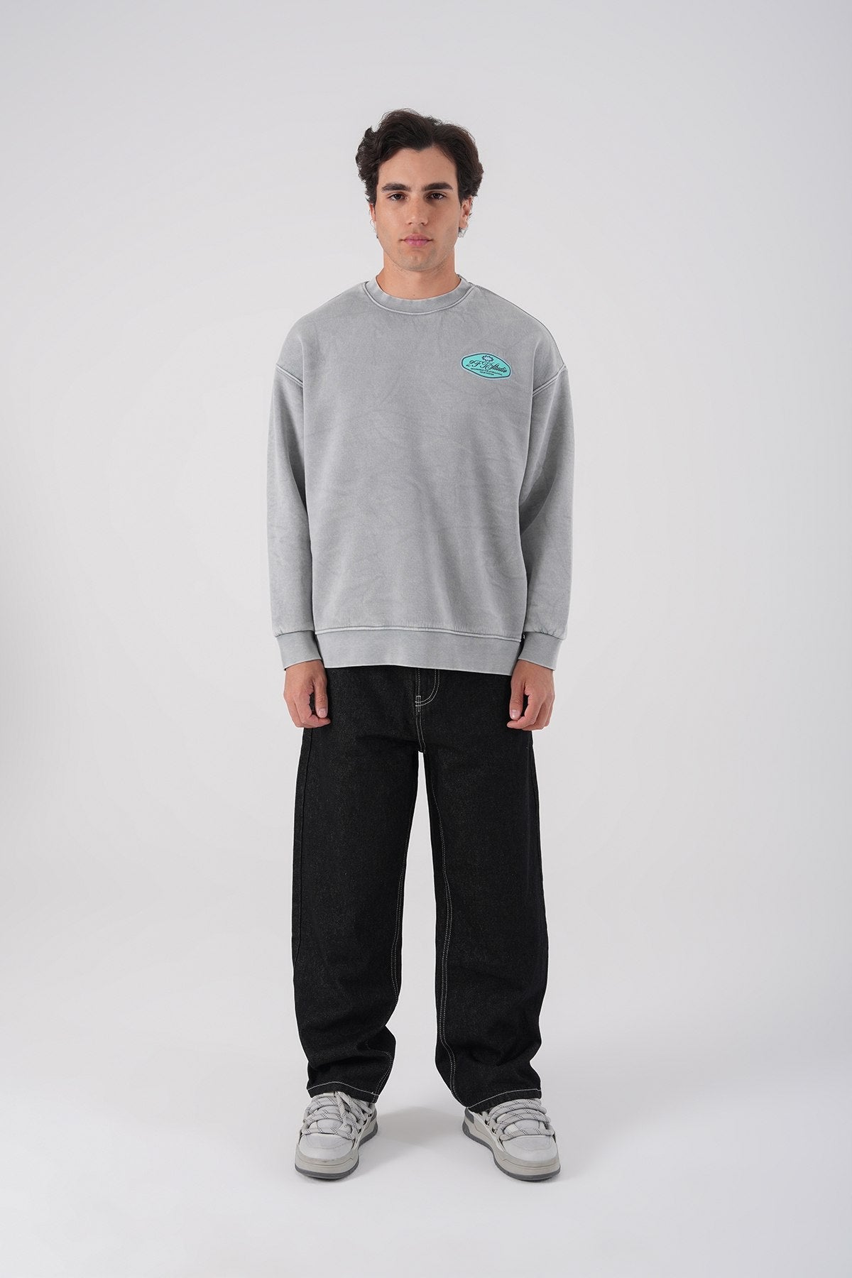 Unisex Washed Graphic Sweatshirt – "Reasonable" Back Print