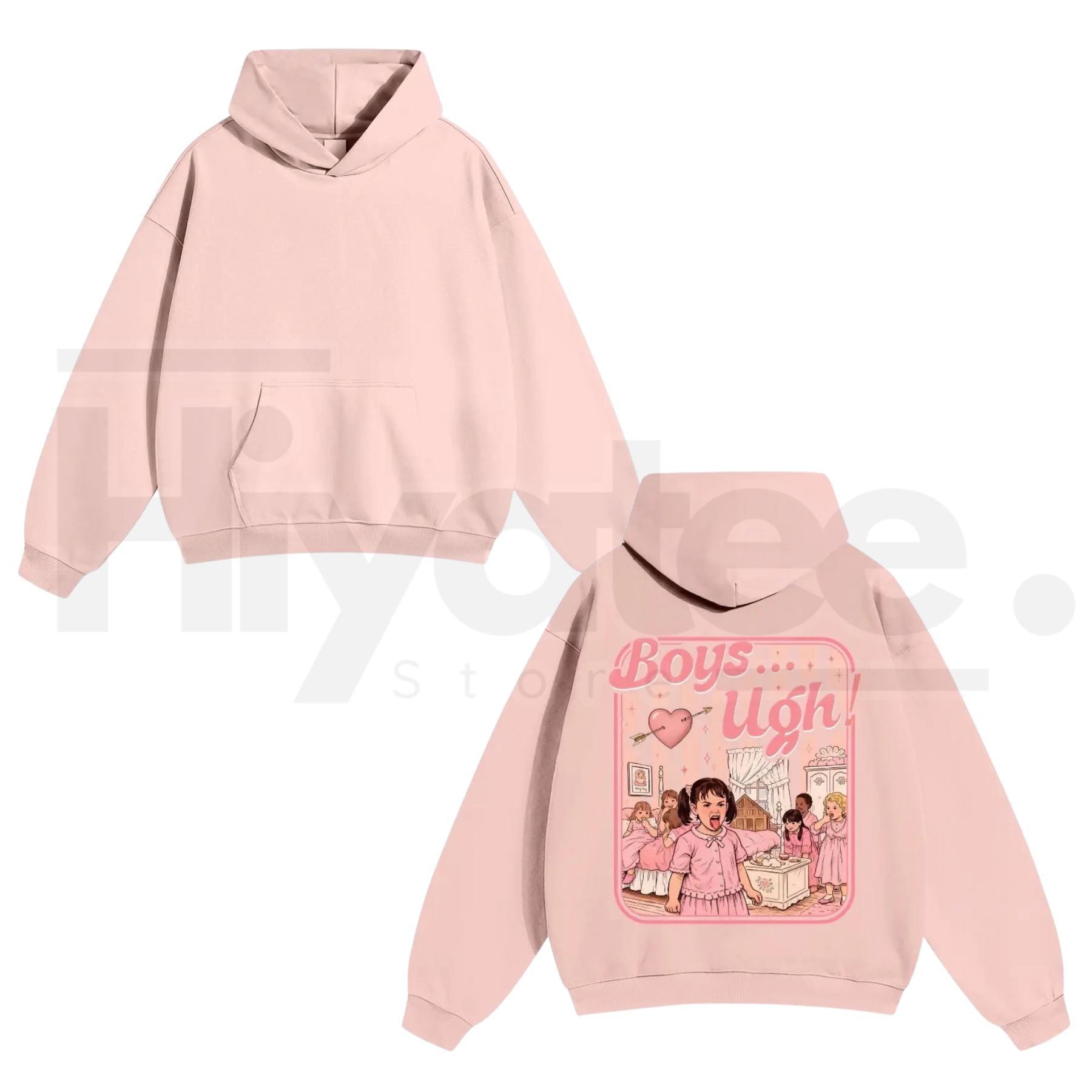 Unisex “Boys...Ugh!” 90s Movie Quote Hoodie – Funny Valentine's Streetwear Pullover, Retro Y2K Aesthetic Graphic Hoodie