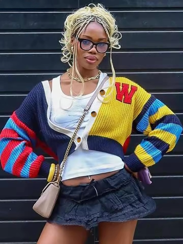 The "Varsity" Split Knit Sweater
