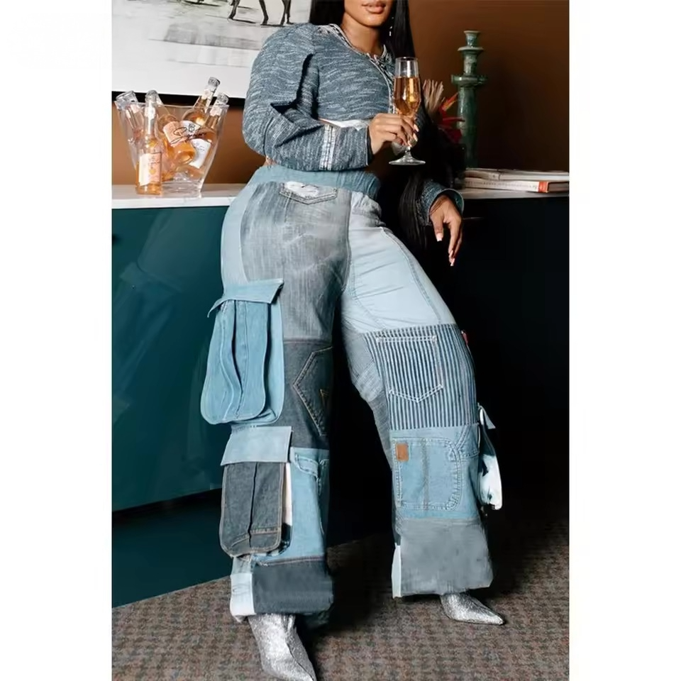 Deconstructed Denim Cargos