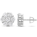 Moissanite Cluster Stud Earrings in 925 Sterling Silver 6-10mm