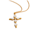Audrey Cross Necklace 18k Gold Non Tarnish