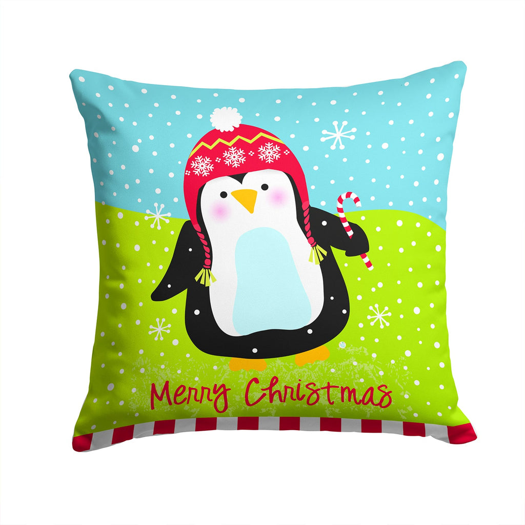 Merry Christmas Happy Penguin Throw Pillow - 14x14 Decorative Pillow – Art for Your Home & Patio VHA3015PW1414