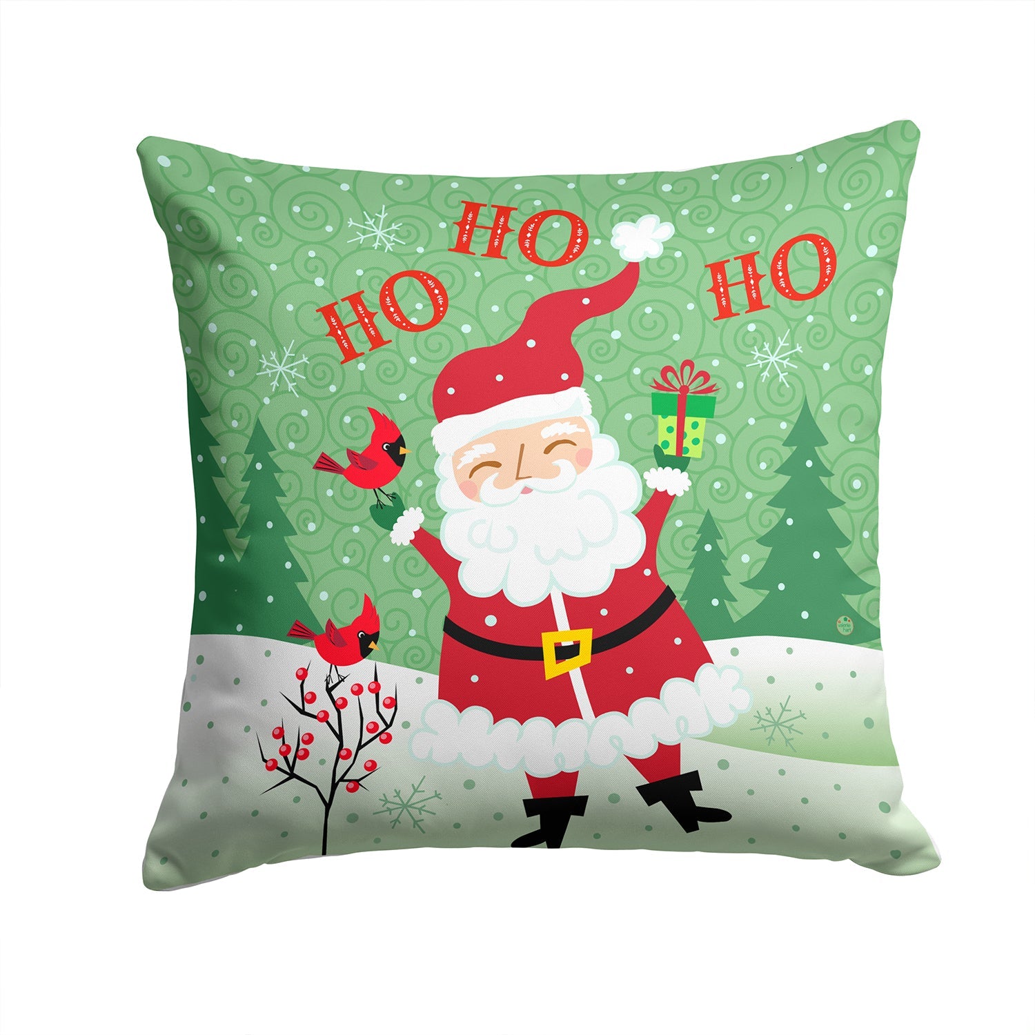 Merry Christmas Santa Claus Ho Ho Ho Throw Pillow - 14x14 Decorative Pillow – Art for Your Home & Patio VHA3016PW1414
