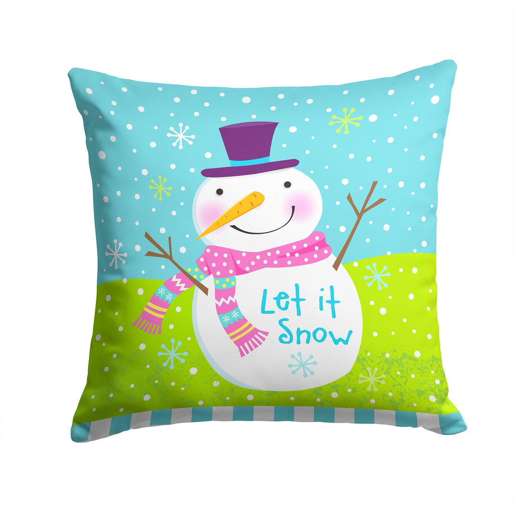 Christmas Snowman Let it Snow Throw Pillow - 14x14 Decorative Pillow – Art for Your Home & Patio VHA3017PW1414