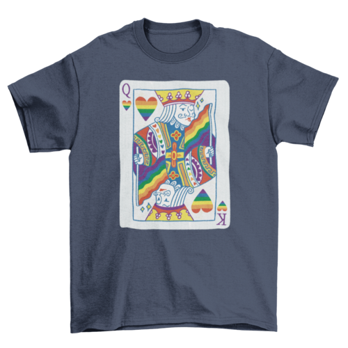 Poker king card with LGBT pride flag t-shirt