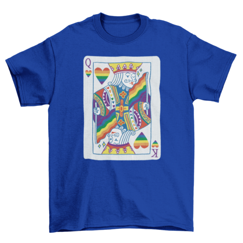 Poker king card with LGBT pride flag t-shirt