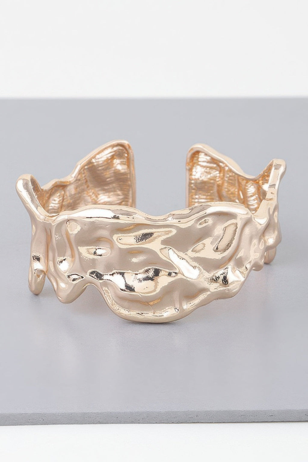 Abstract Ripple Open Cuff Bracelet