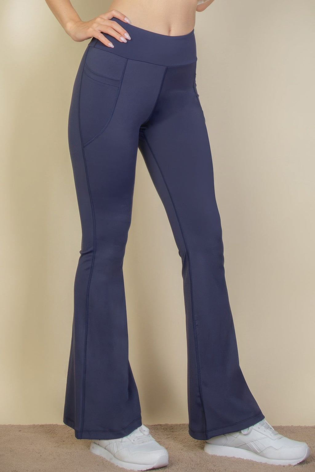 High Waist Side Pocket Flare Leggings